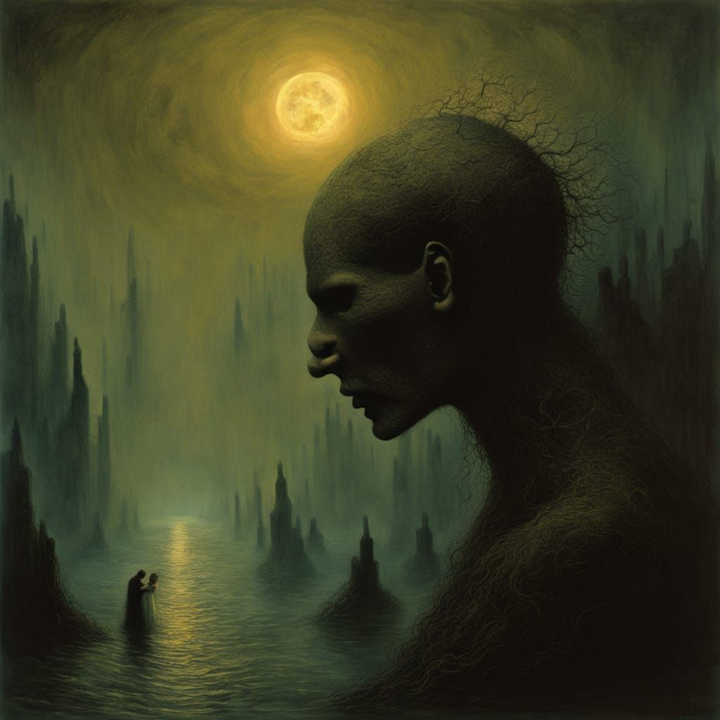 Surrealistic Dreamscape in Disturbing Color Palette