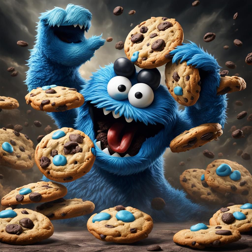 Hyperrealistic Cookie Monster Chase Scene