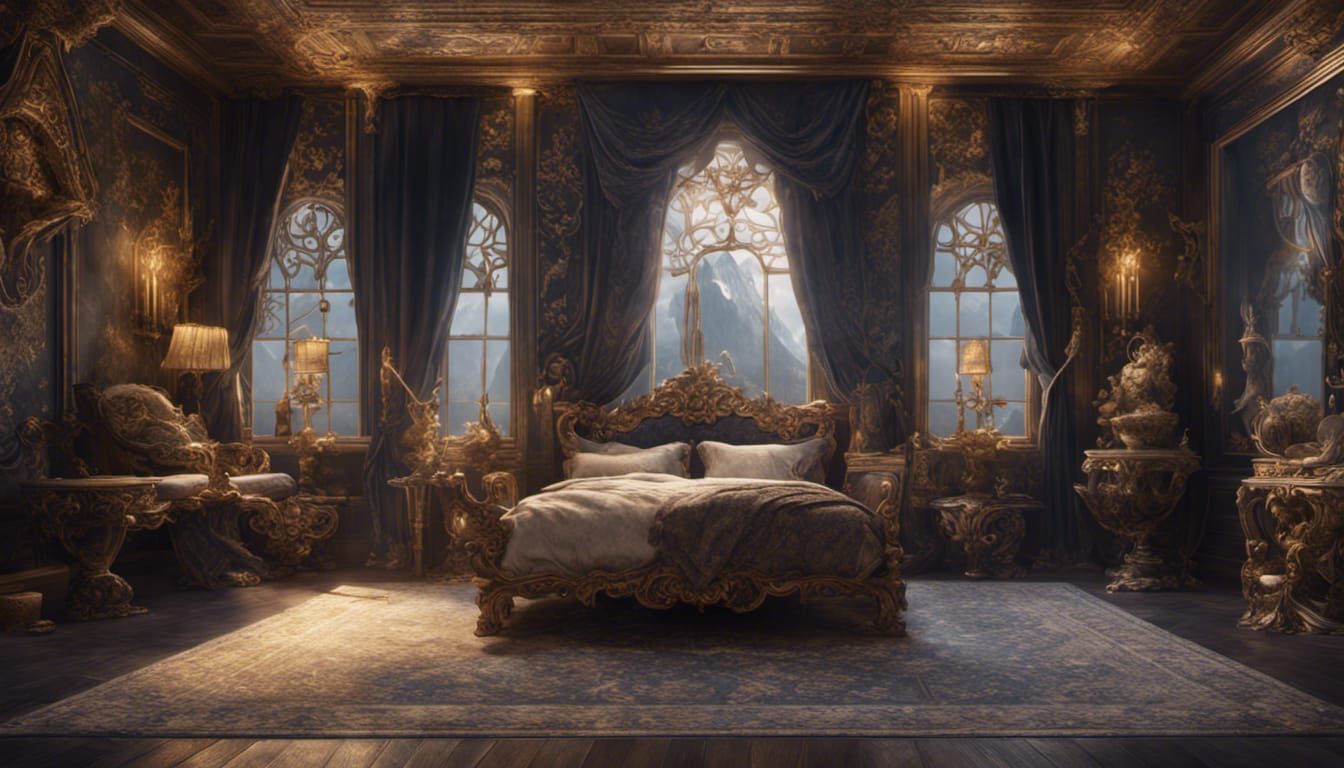Sumptuous Guest Room: Detailed Matte Painting