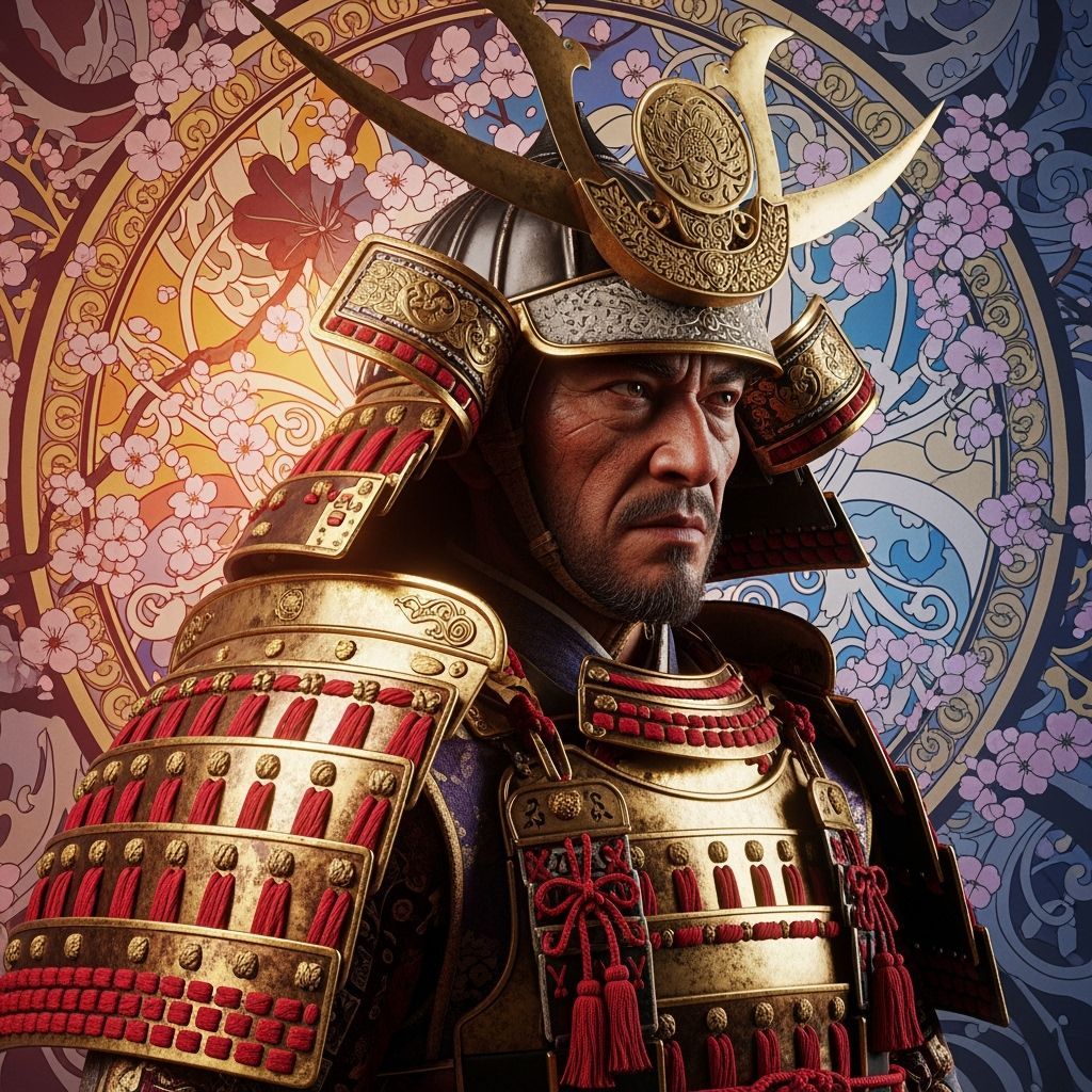 Ornate Samurai Portrait with Volumetric Lighting
