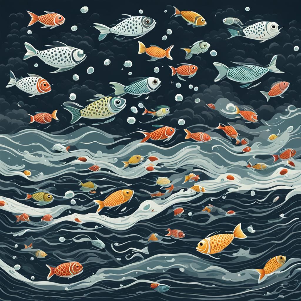 Fish Tornado on Stormy Day