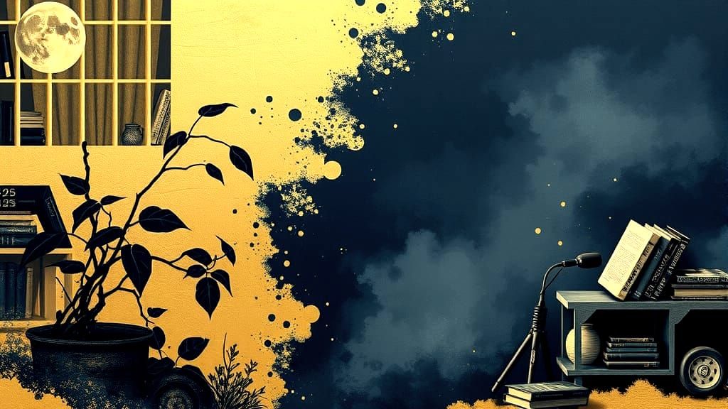 Golden Steampunk Sanctuary in Midnight Blue