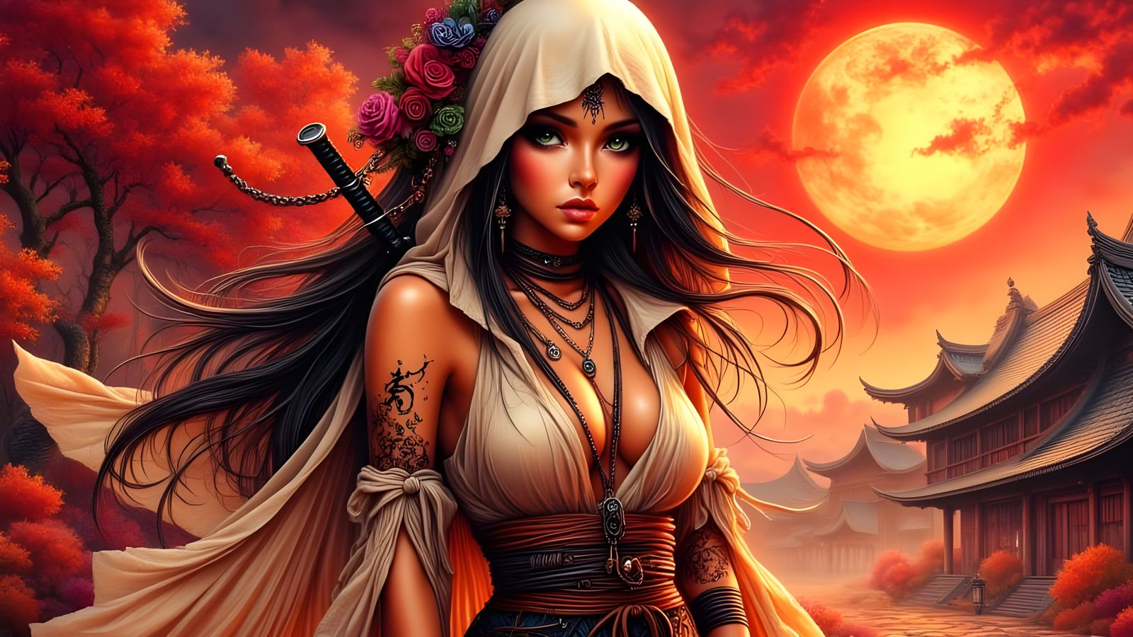 <lora:Zentangled:1.0> <lora:Whimsical:1.0> <lora:Hand Drawn Bohemian:1.0> A highly detailed and dramatic painting of a y...