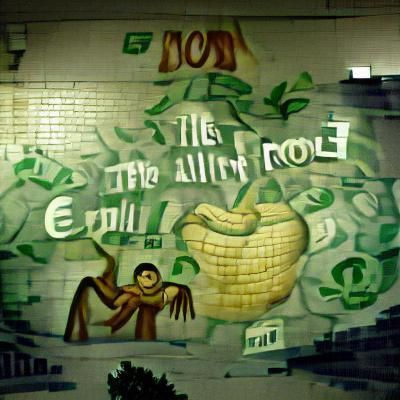 Money is The Root of All Evil Graffiti Mural