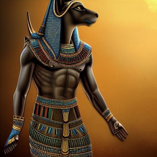 Epic Digital Painting of Anubis, God of Death