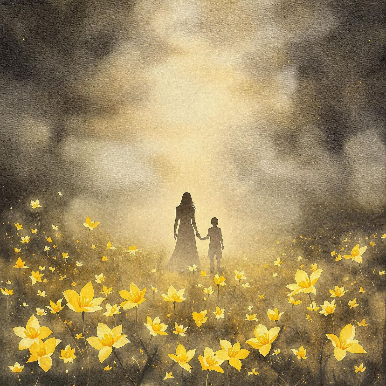 Surreal Watercolor Meadow Unveils Golden Dreamscapes