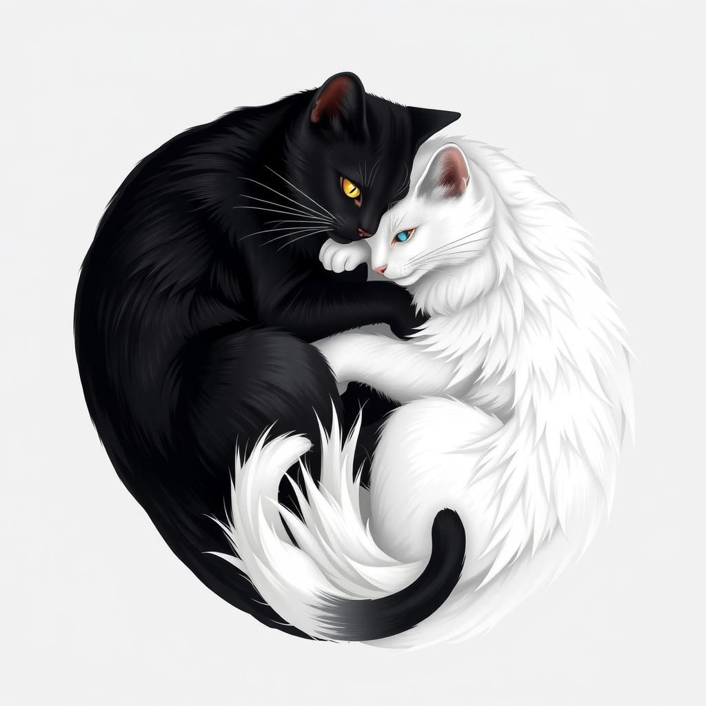 Yin and Yang: Two Cats Curled in Harmony