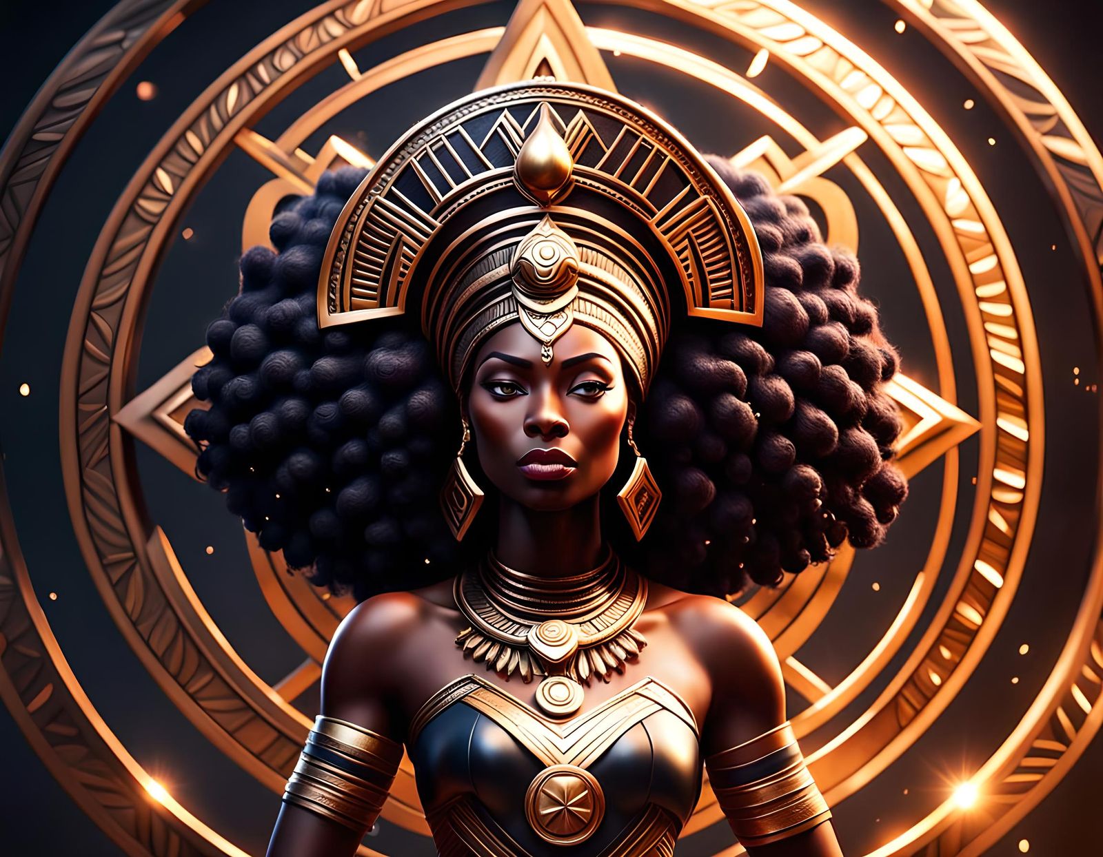 Empowered Goddess Logo: Spiritual Journey in 3D Art