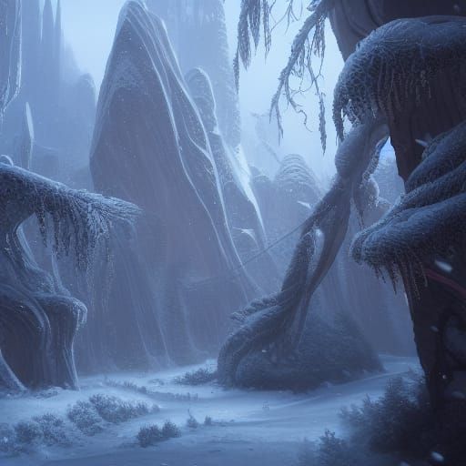 Fantastical First Snowfall in Detailed Matte Painting