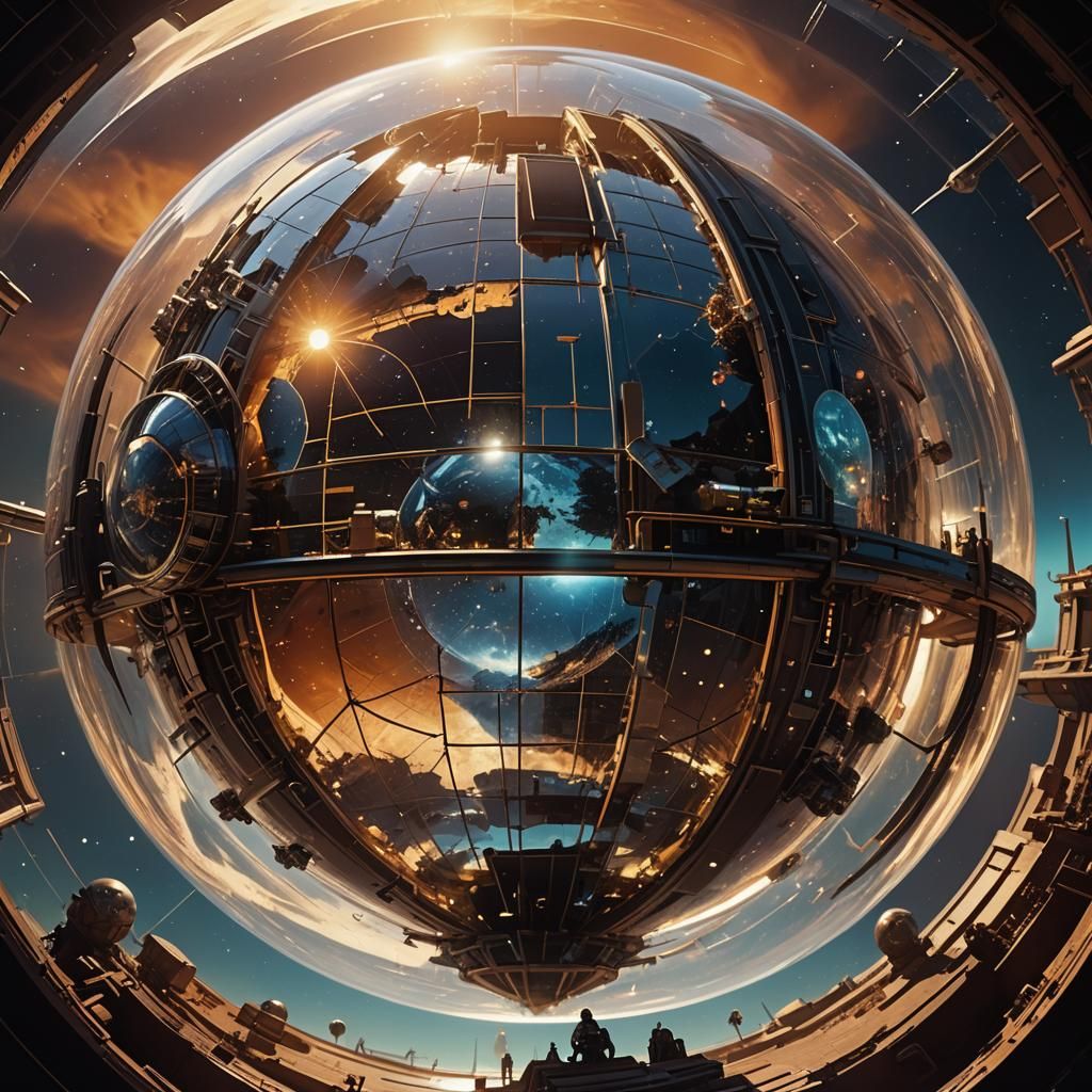 Planet Encased in Dyson Sphere, Cinematic Sci-Fi