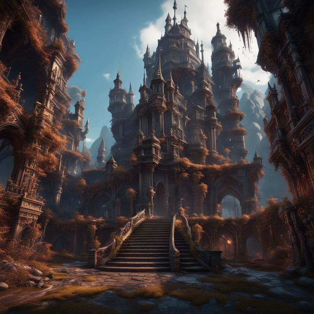 Fantastical Computer in Detailed Matte Painting Style