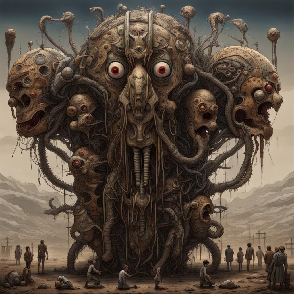 Parasite Puppet Host in Detailed Sci-Fi Artwork