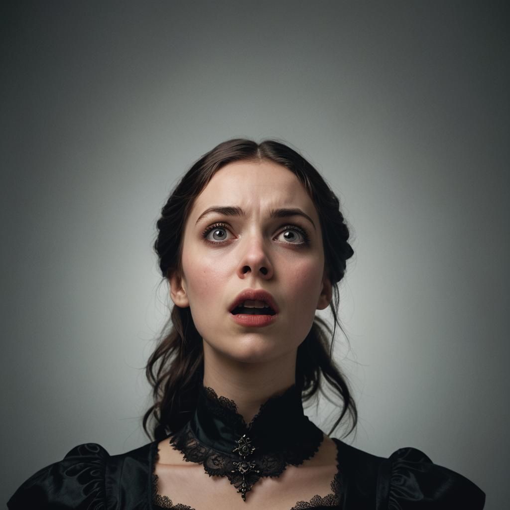 Terrified Woman in Gothic Portrait Photography