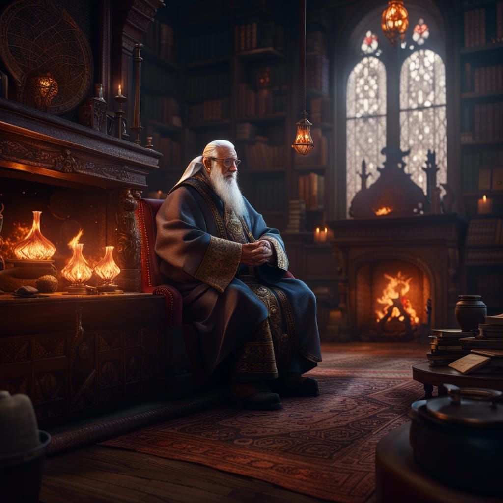 Elder Cleric by the Flickering Flame