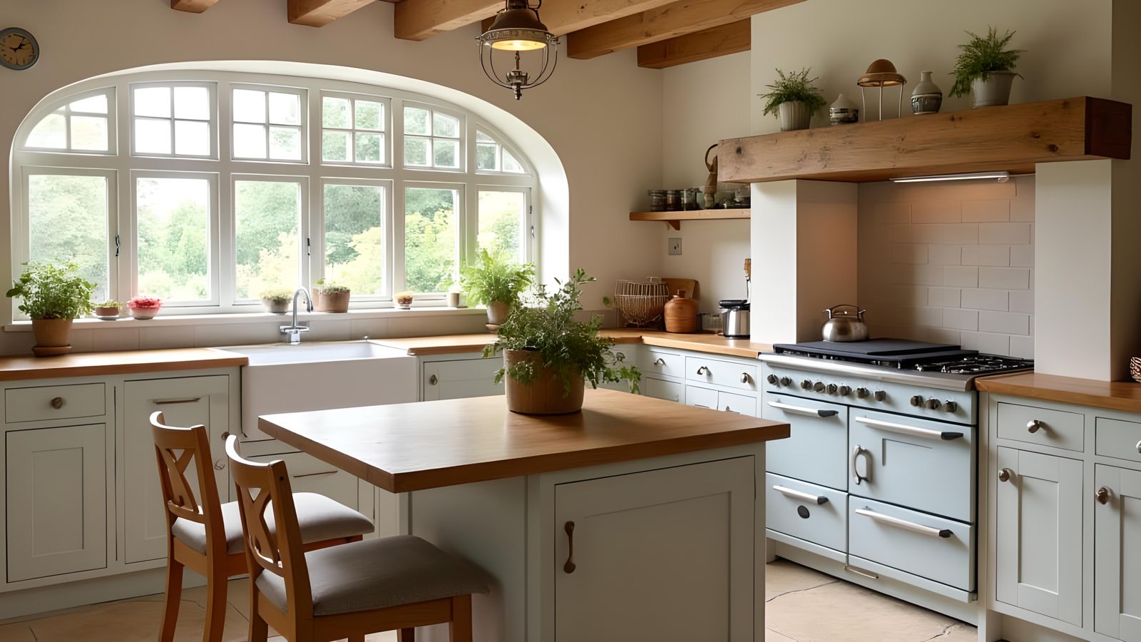 Charming English Country Cottage Kitchen Scene
