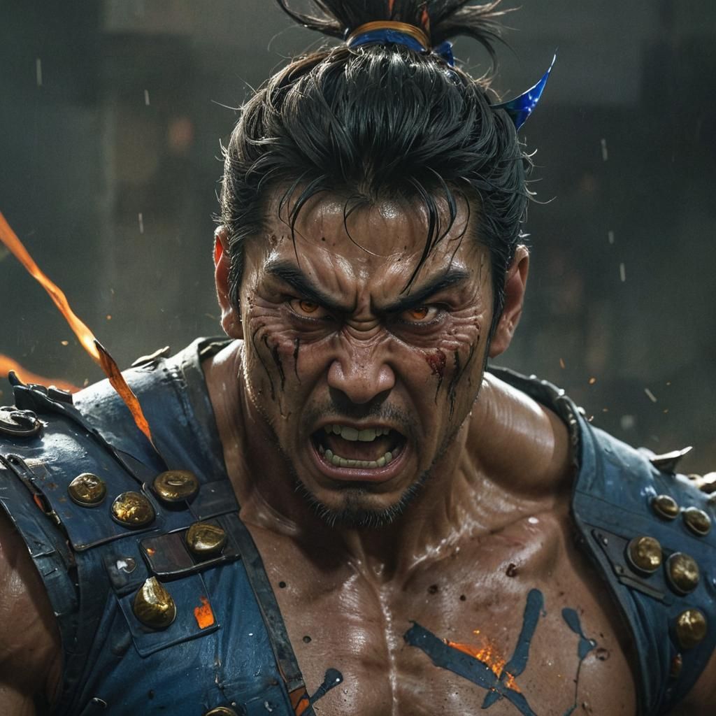 Enraged Kazuya Mishima Portrait in Unreal Engine 5