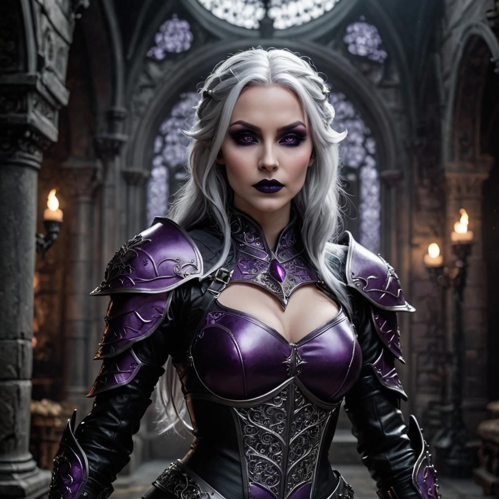 RAW Photo, wide angle lense, female drow, large bosom, tight...