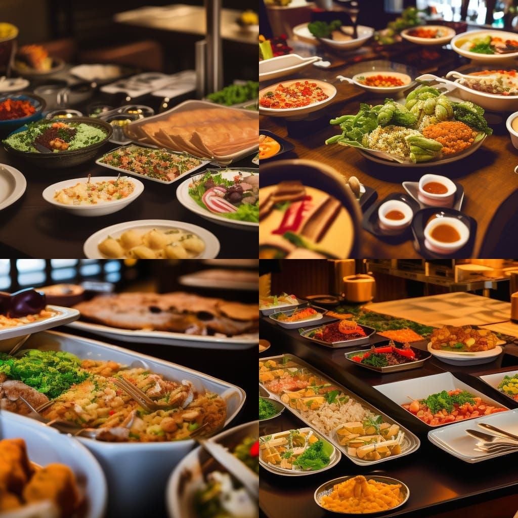 Food Buffet in Restaurant: Professional Photography