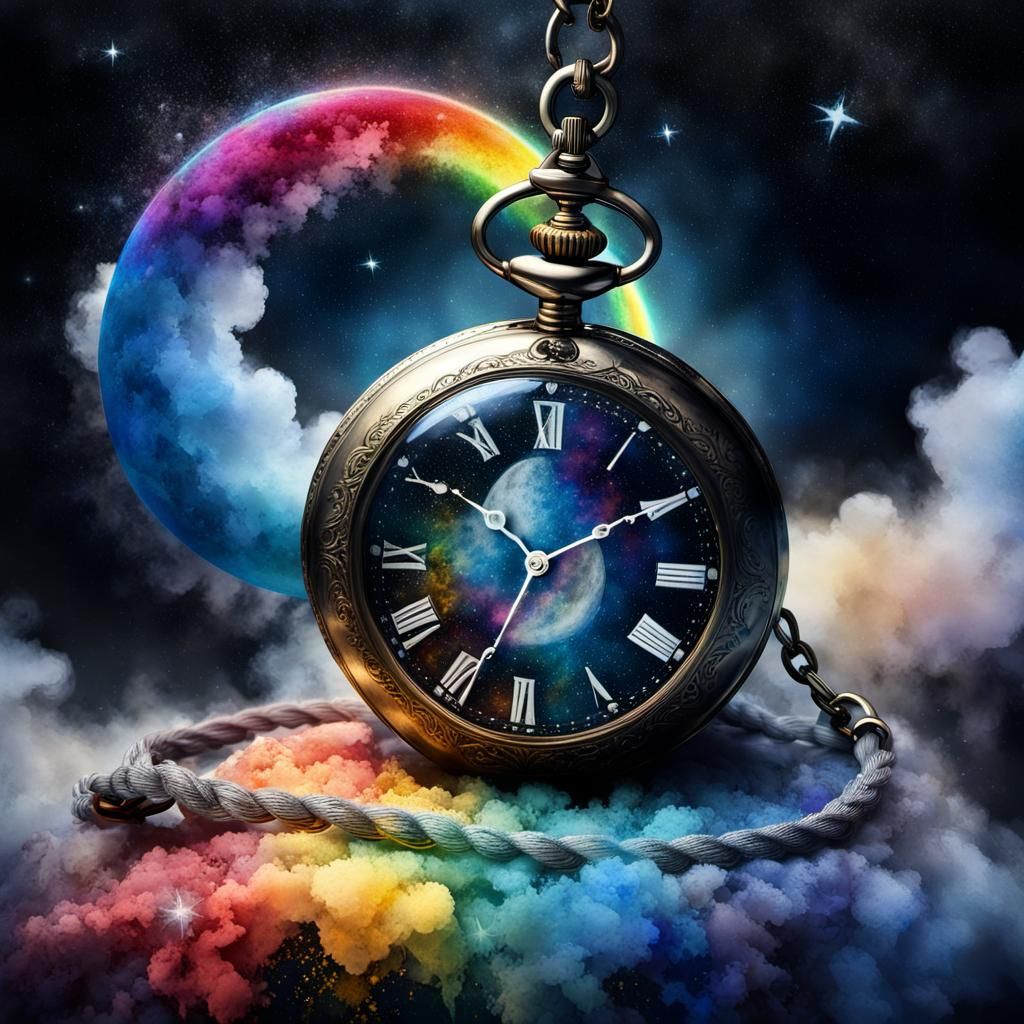 Ethereal Pocket Watch in Gothic Maximalist Style