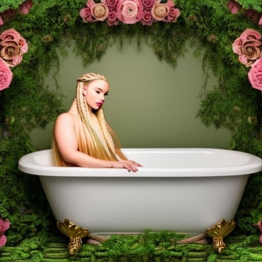 Goddess in Victorian Rose Bath