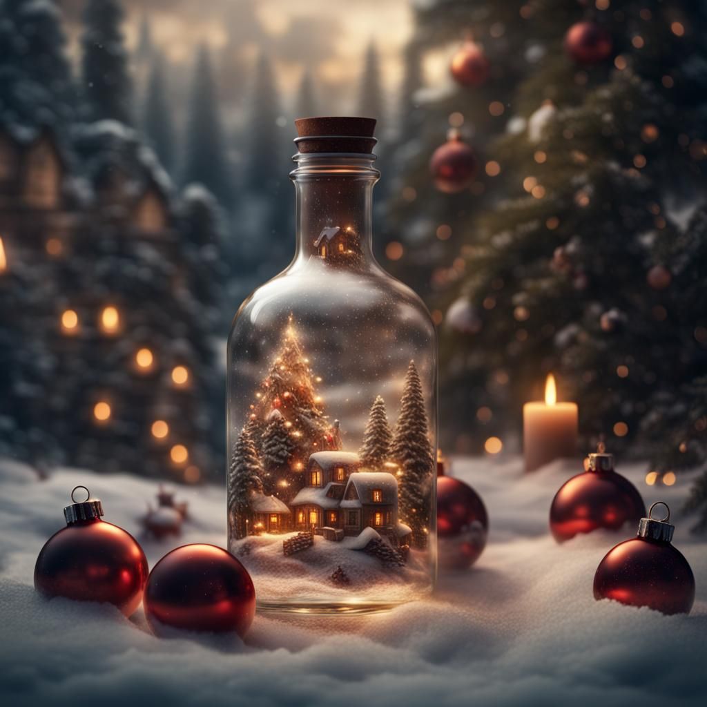 Christmas Spirit in a Bottle: Digital Matte Painting