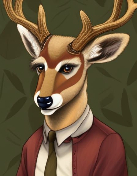 WELCOME to the Game Challenge : Theme : 'An Anthropomorphic Deer' : Open for all AI Enthusiasts https://nightcafe.art/st...