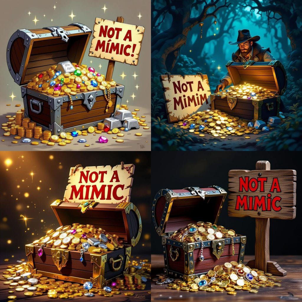 Treasure Chest Overflowing with Gold and Jewels