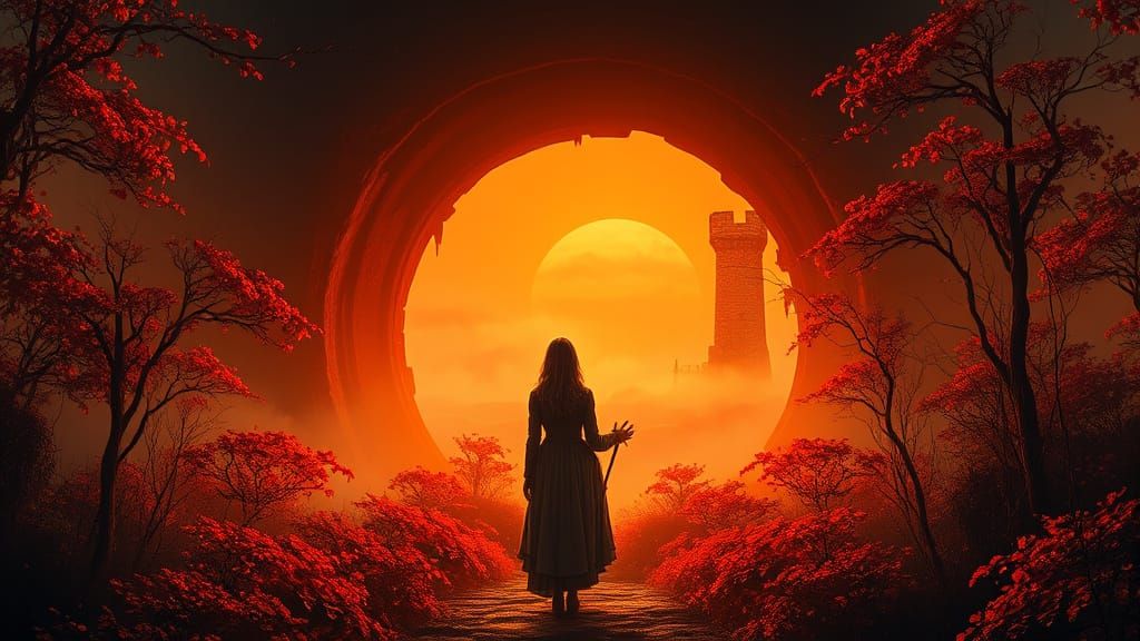 Mystical Portal View of Autumn Bog