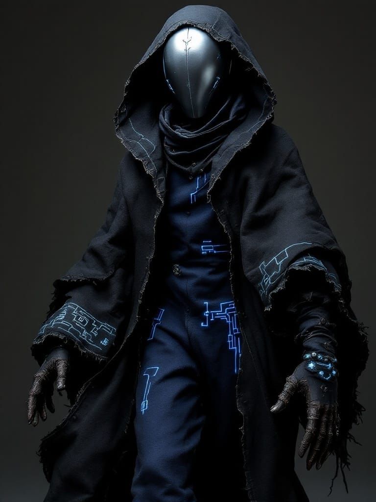 Stitched Doll in Motion: Dark Fantasy Sci-Fi Aesthetic