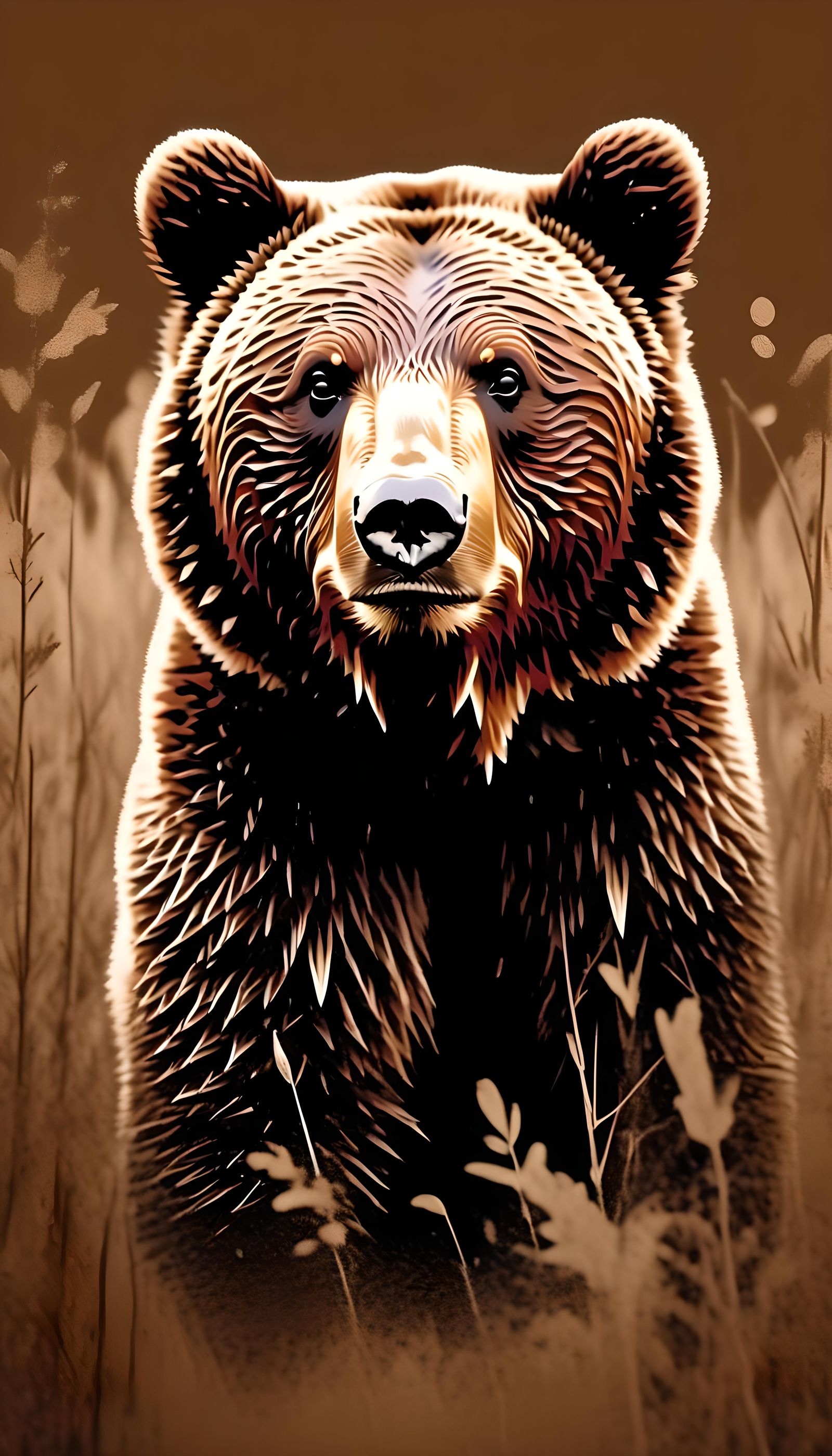 Monochrome Brown Bear