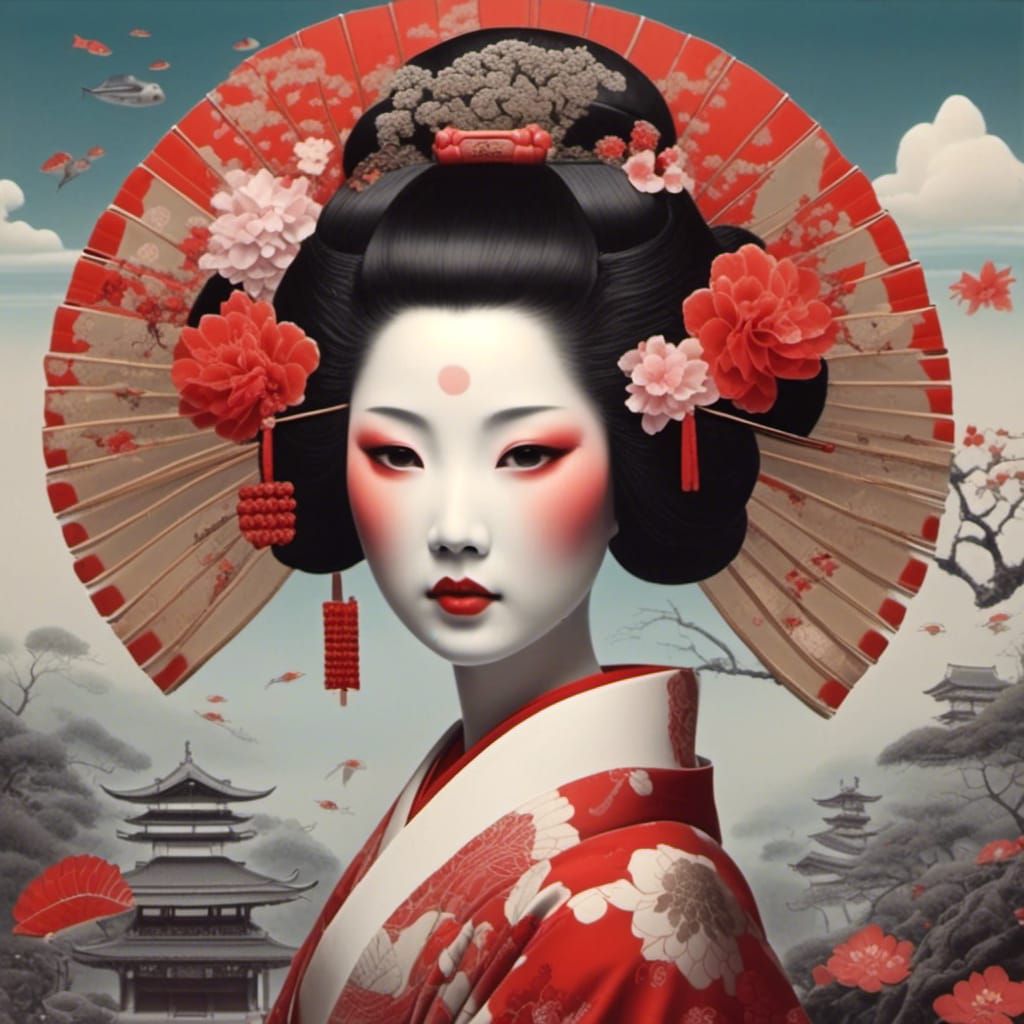Beautiful Geisha Portrait