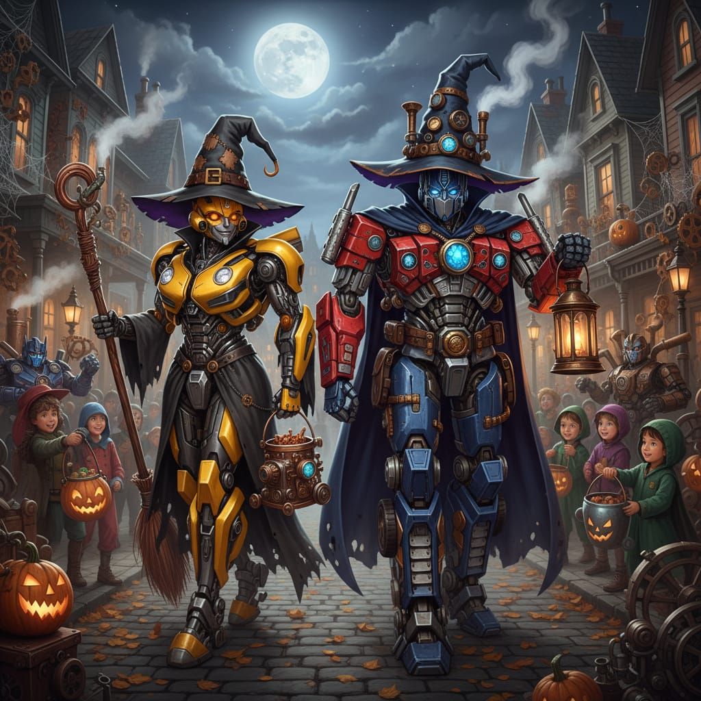 Transformers Trick Or Treating As Witches