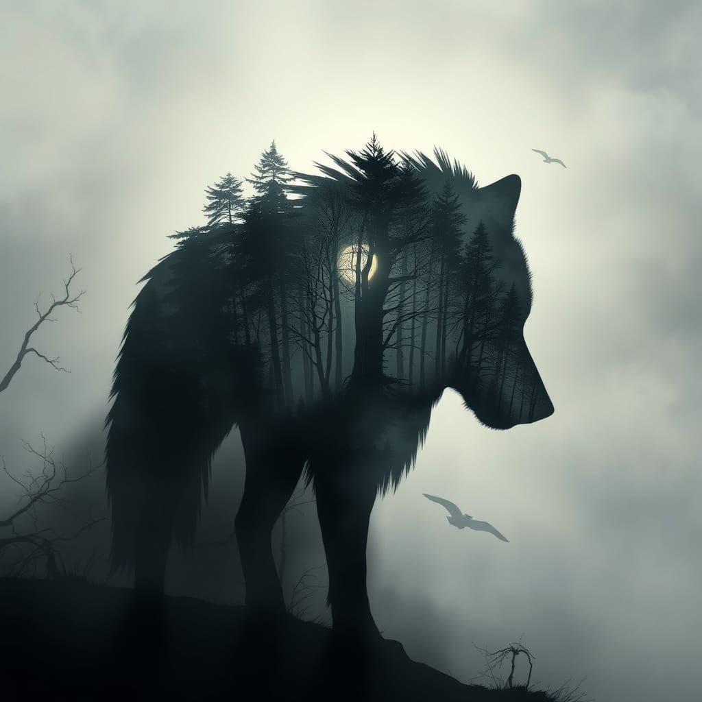 Enchanted Forest Wolf in a Dreamlike Digital Painting