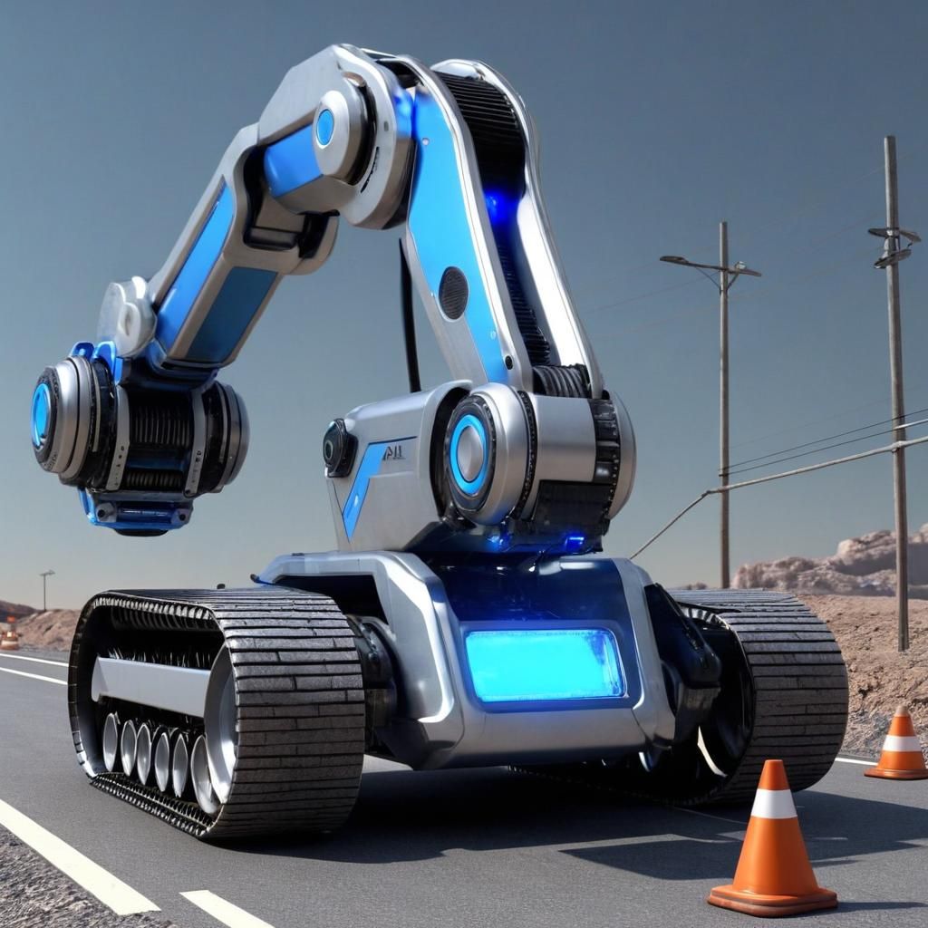 Futuristic Road Construction Machine