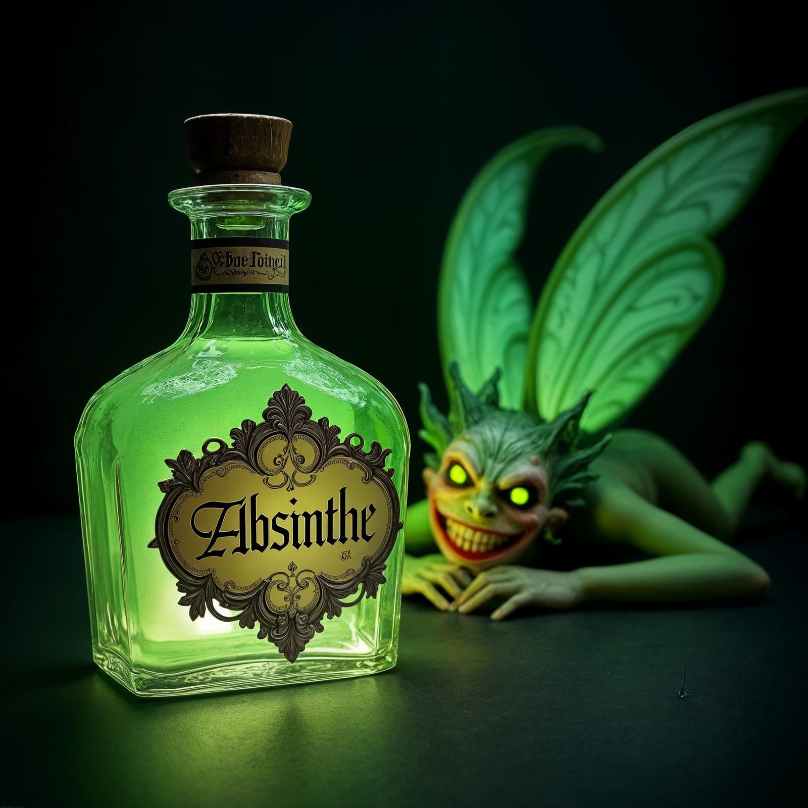 Evil Green Absinthe Fairy Digital Art