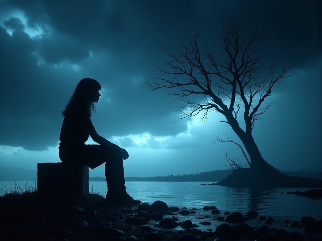 Ethereal Blue Atmosphere, Cinematic Film Still