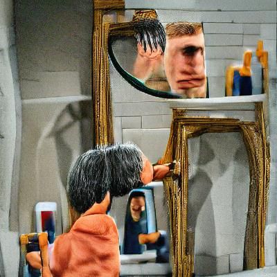 Distorted Reflection in Mirror