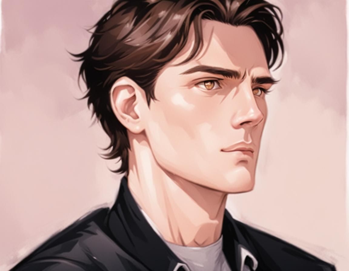 Handsome Young Man in Comic Book Style