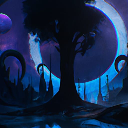 Fantastical Night Scene in Deep Color