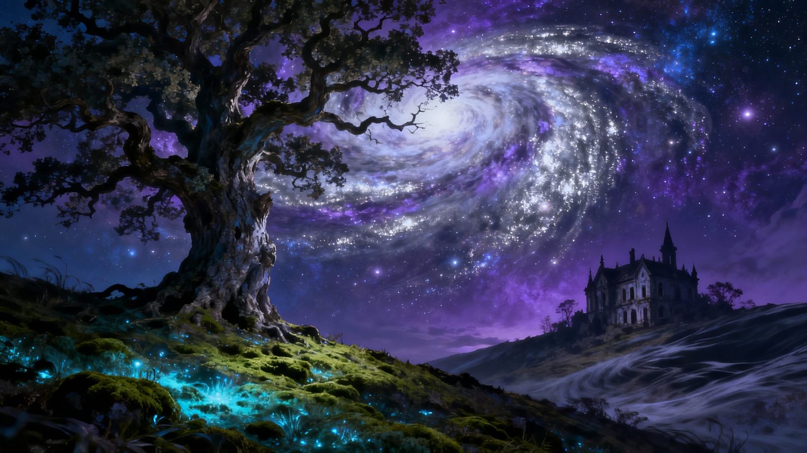 Cosmic Oak and Haunted Chateau Nebula Landscape