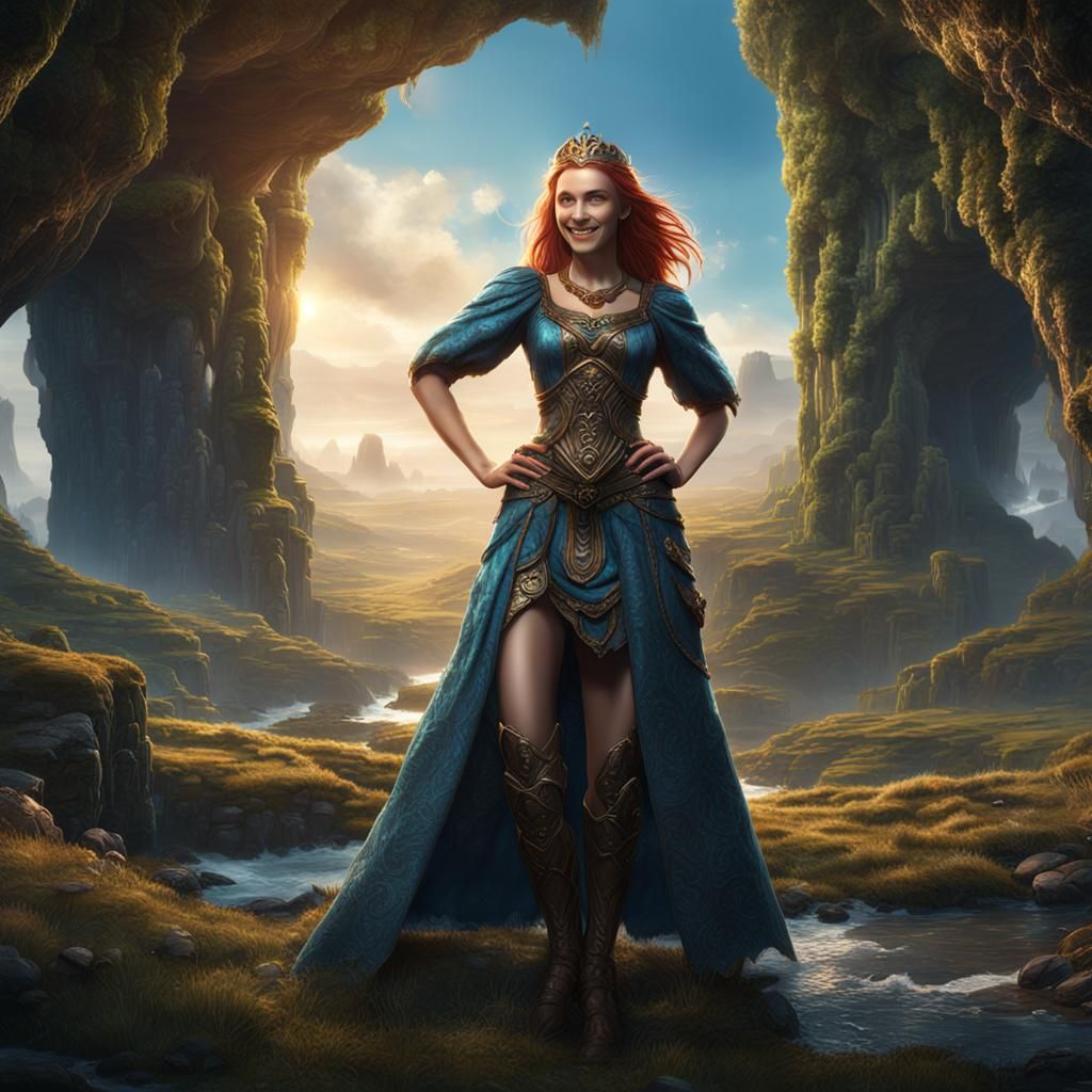 Icelandic Princess in Detailed Fantasy Matte Painting