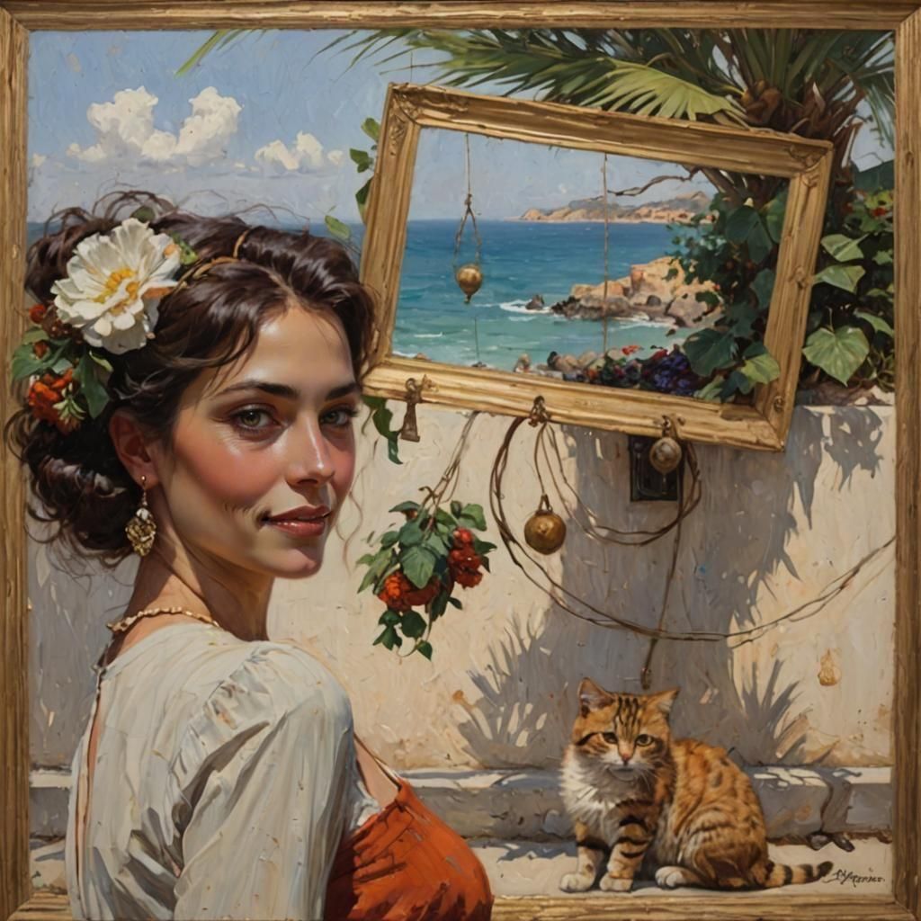 Elegant Woman, Oil Painting Portrait