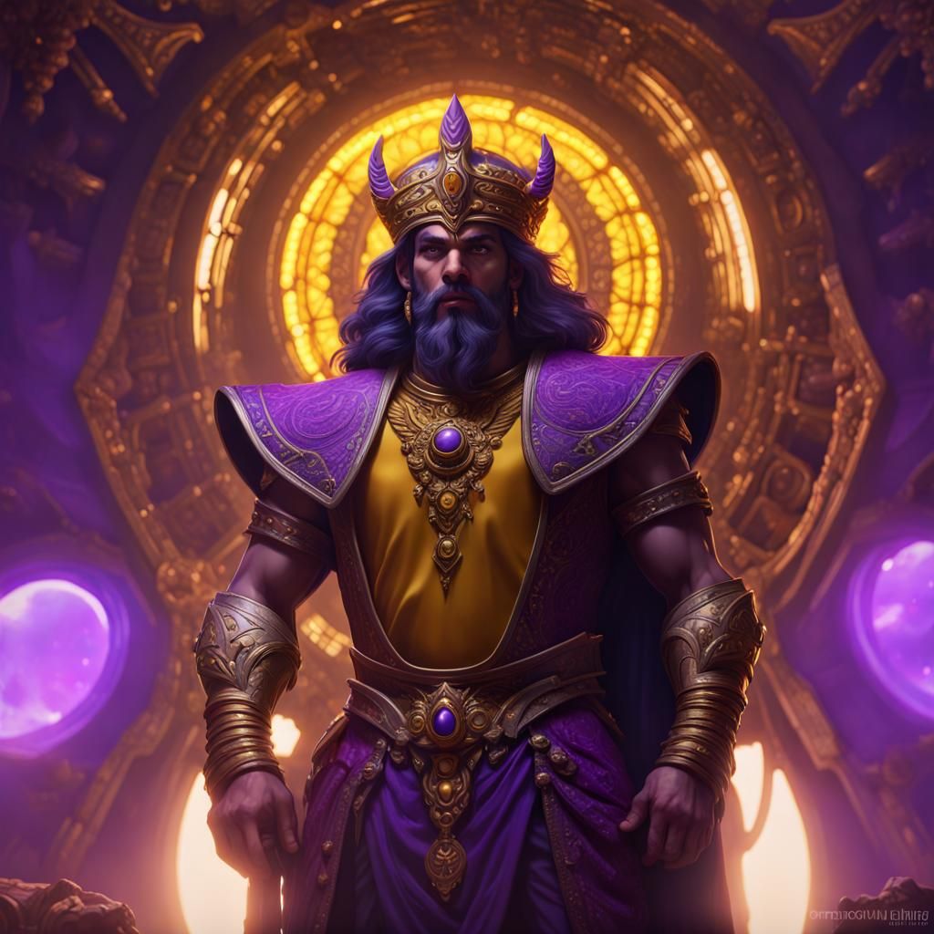 Young King Ravana on Spaceship: Dark Fantasy Art