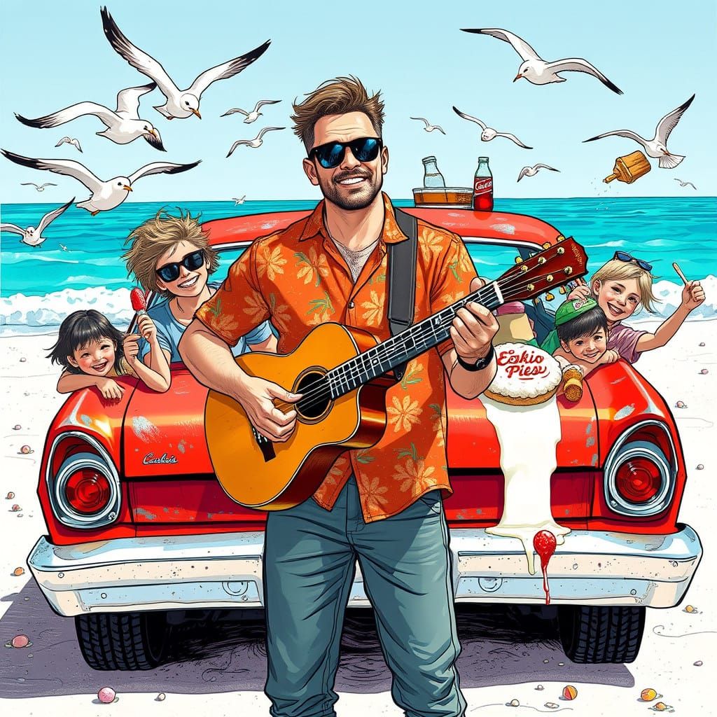 Singer Enchants Crowd with Beachside Serenade in Vibrant, Su...