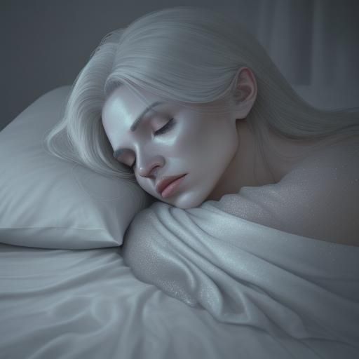 Eerie Humanoid Creature Watching Sleeper: Digital Art