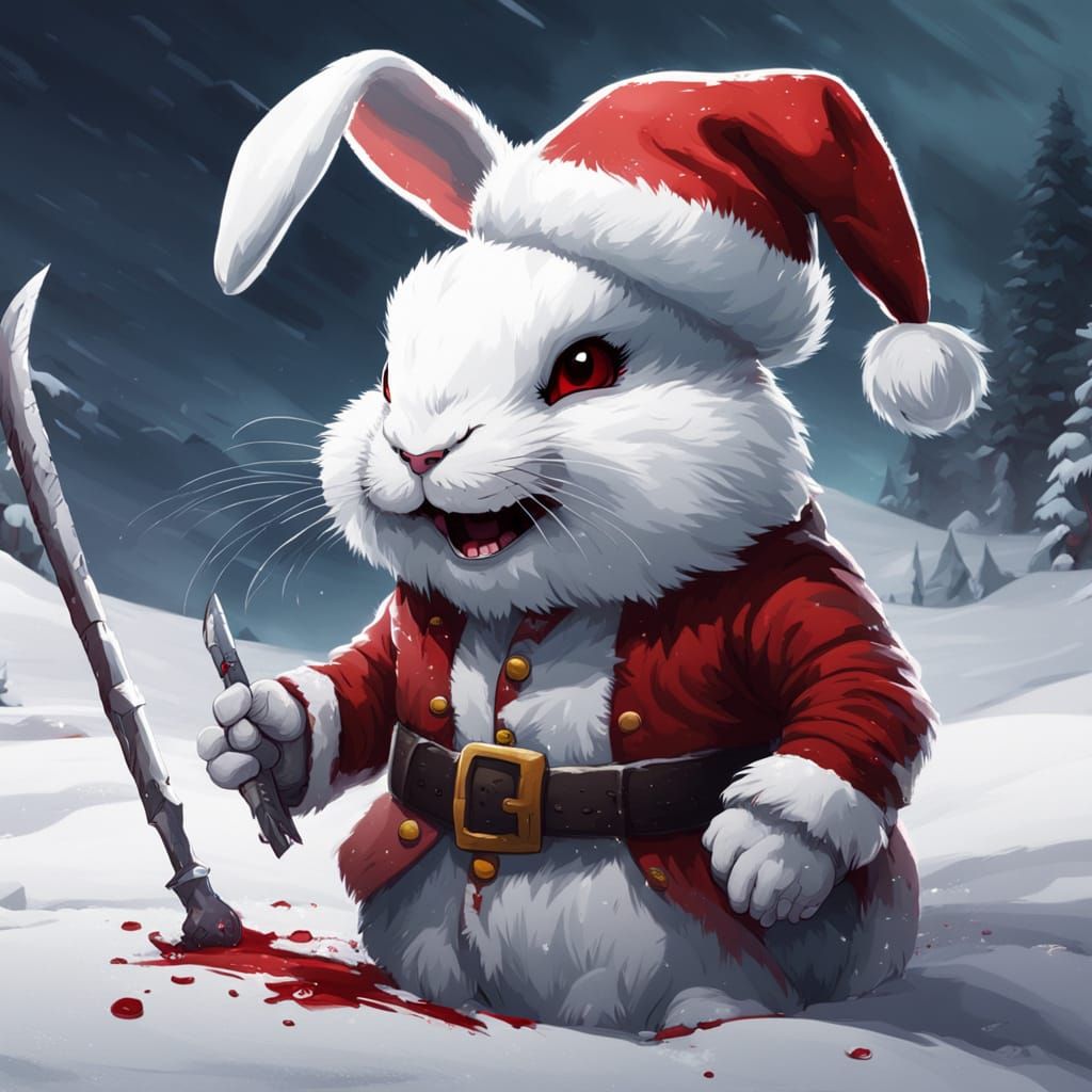 Malicious Bunny in Snow Field Concept Art