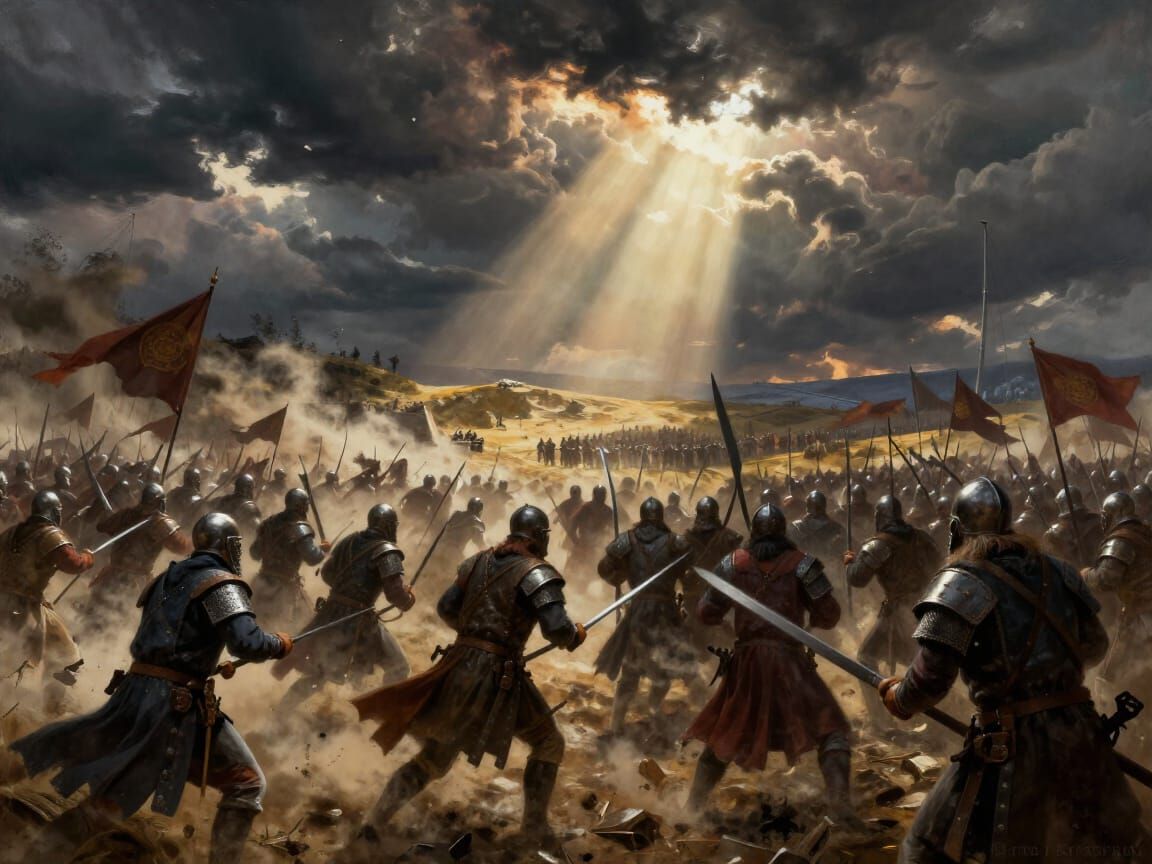 Epic Medieval Battle Scene Digital Matte Painting