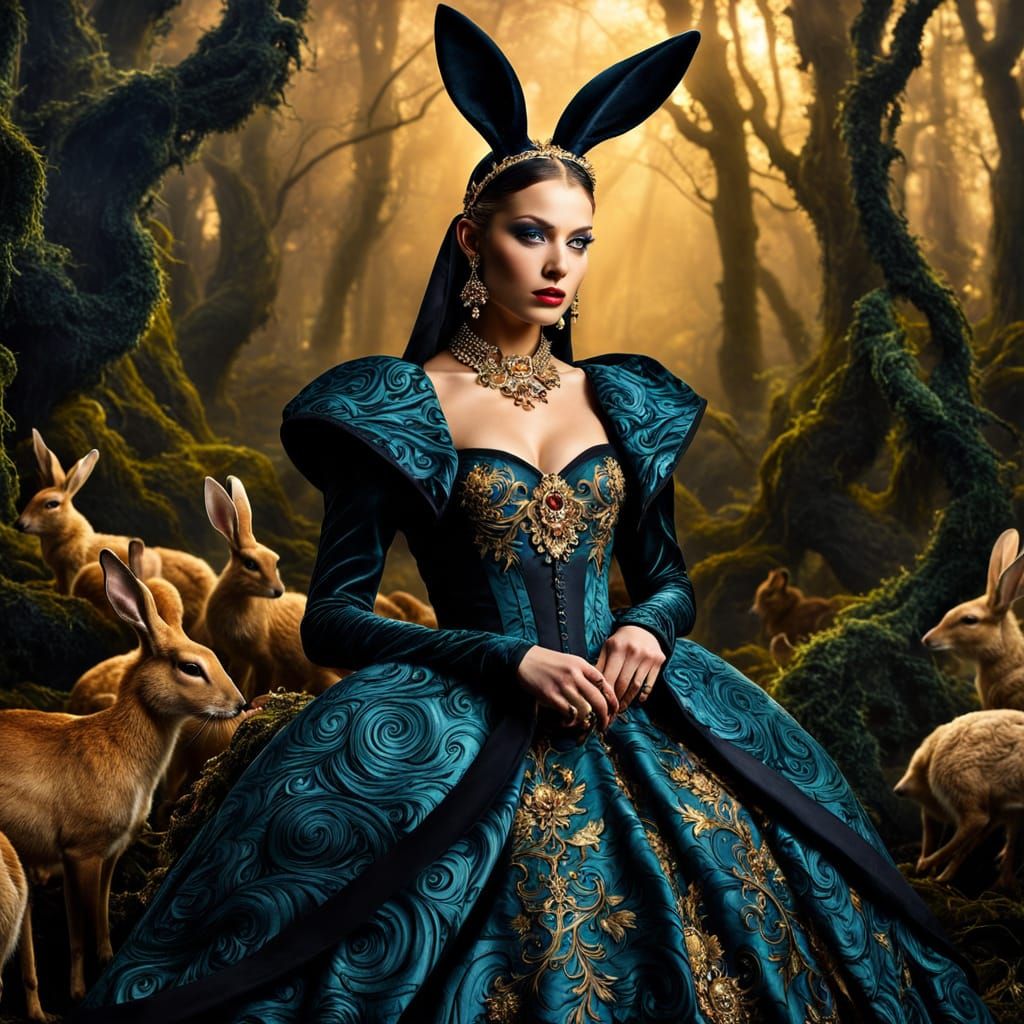 Ravishing Easter Bunny in Mysticpunk Fantasy