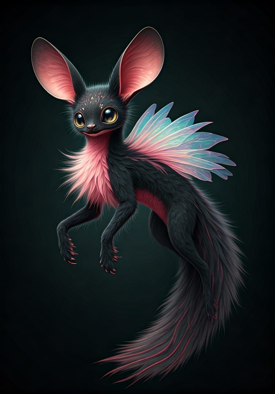 Elegant Alien Creature with Iridescent Wings