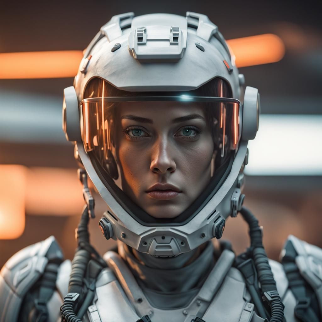 Hyperrealistic Cyborg Portrait in Twilight Warzone